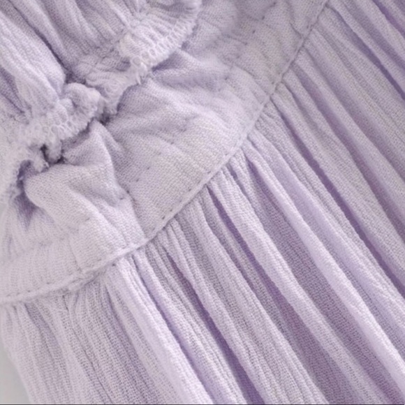 Lavender Boho Halter Mini Babydoll Dress, Dotti Lace Mini Dress - Picture 9 of 11